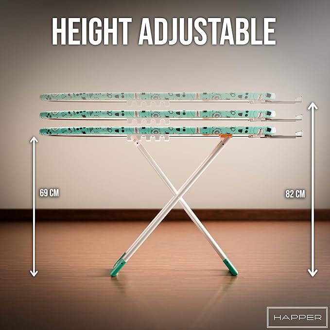 Table With Iron Holder, Foldable and Adjustable Height | Deluxe Plus (48 X 18 inches)