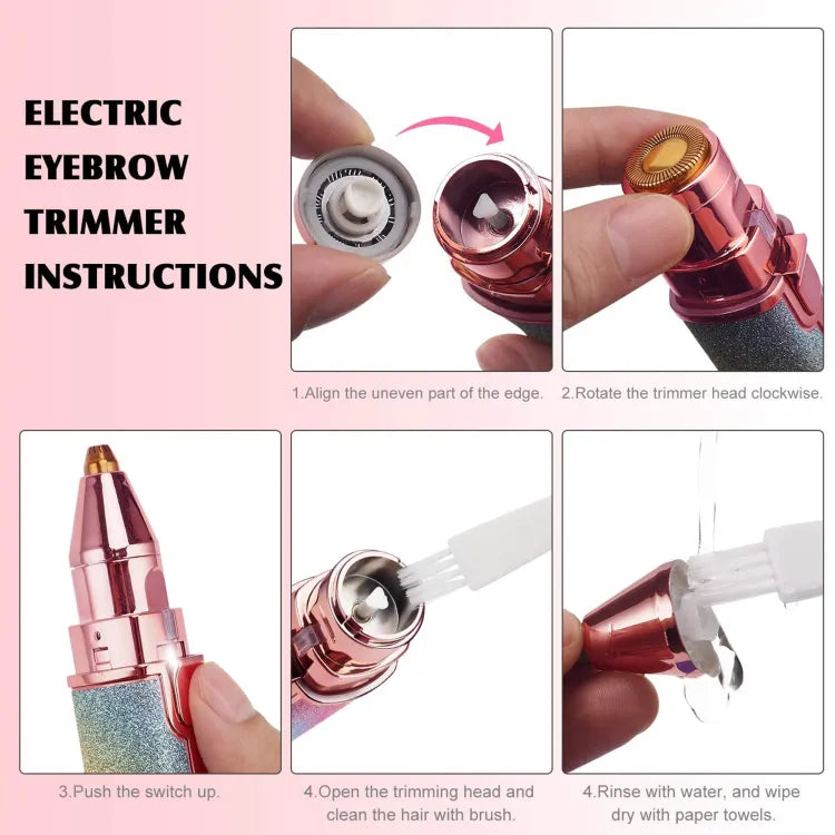 Rechargeable Flawless 2 in 1 Facial Hair Remover Face Hair Remover Eyebrow Shaper Upper Lips Hair Remover Painless Eye Brow And Facial Hair Remover Machine