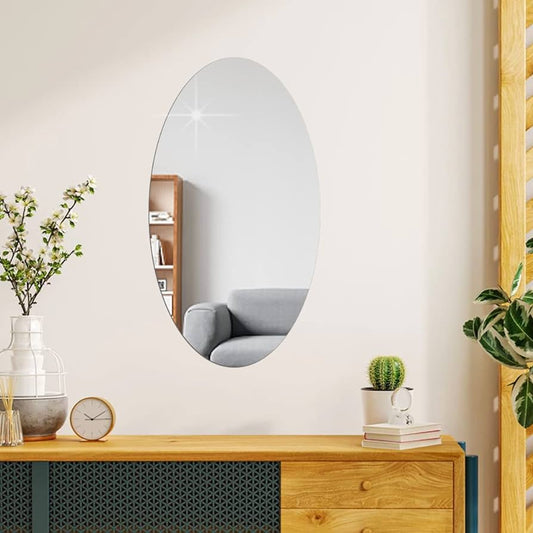 Oval Shape Adhesive Mirror Sticker