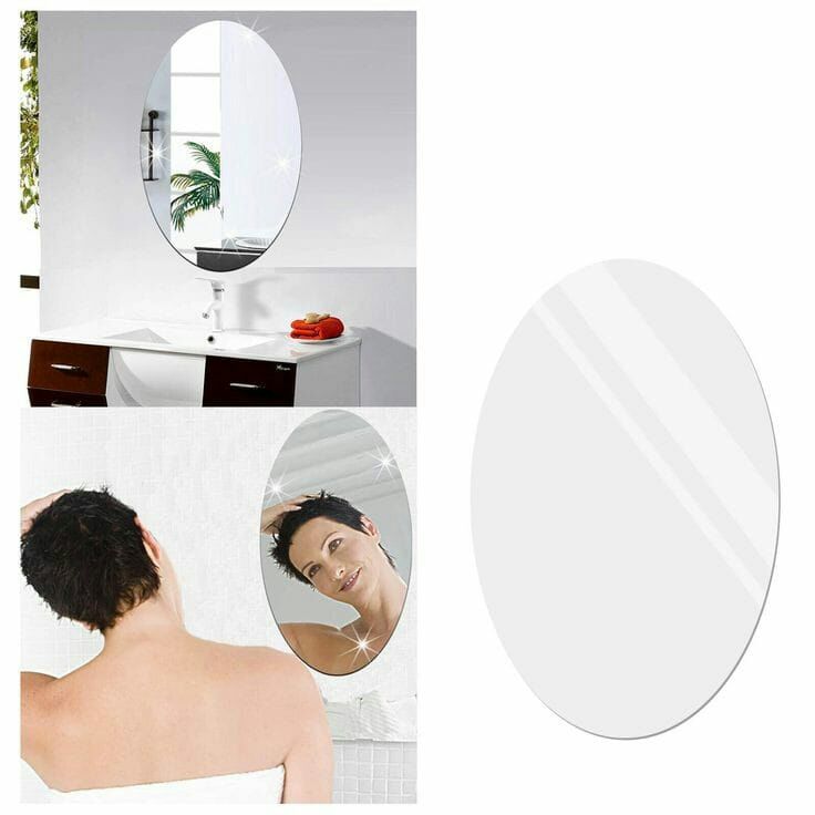 Oval Shape Adhesive Mirror Sticker