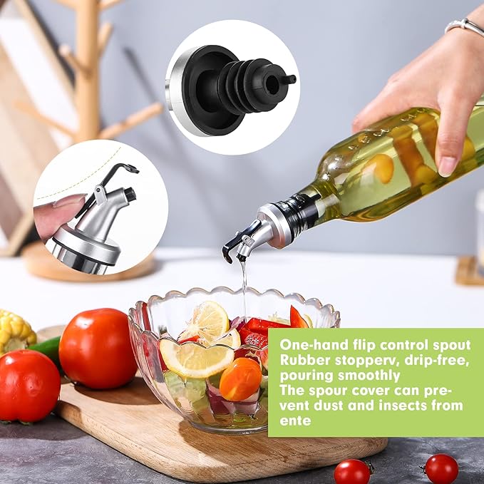 Bottle for Oil, Kitchen Supplies Leak Proof Tall Glass Dispenser - 500ml