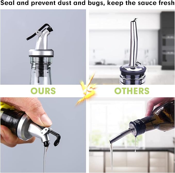 Bottle for Oil, Kitchen Supplies Leak Proof Tall Glass Dispenser - 500ml