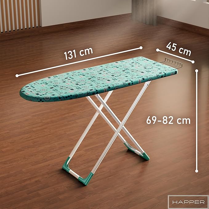 Table With Iron Holder, Foldable and Adjustable Height | Deluxe Plus (48 X 18 inches)