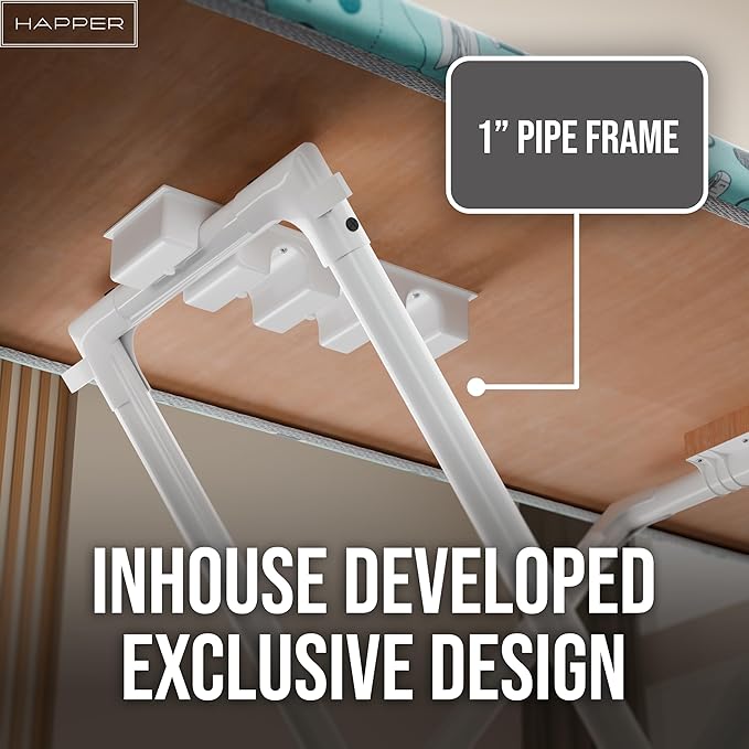 Table With Iron Holder, Foldable and Adjustable Height | Deluxe Plus (48 X 18 inches)